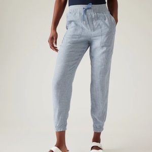 RETREAT LINEN JOGGER in Chambray Blue size 12T